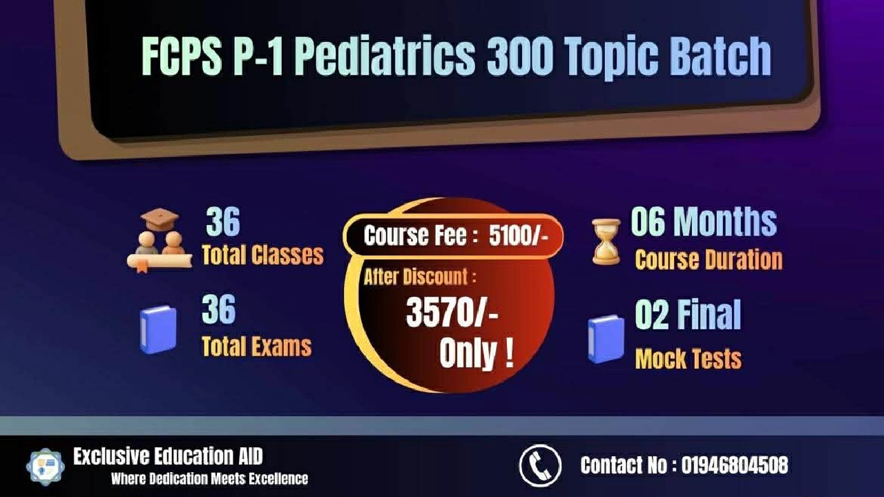 FCPS Part-1 300 Topic Batch (Pediatrics) Dec 26